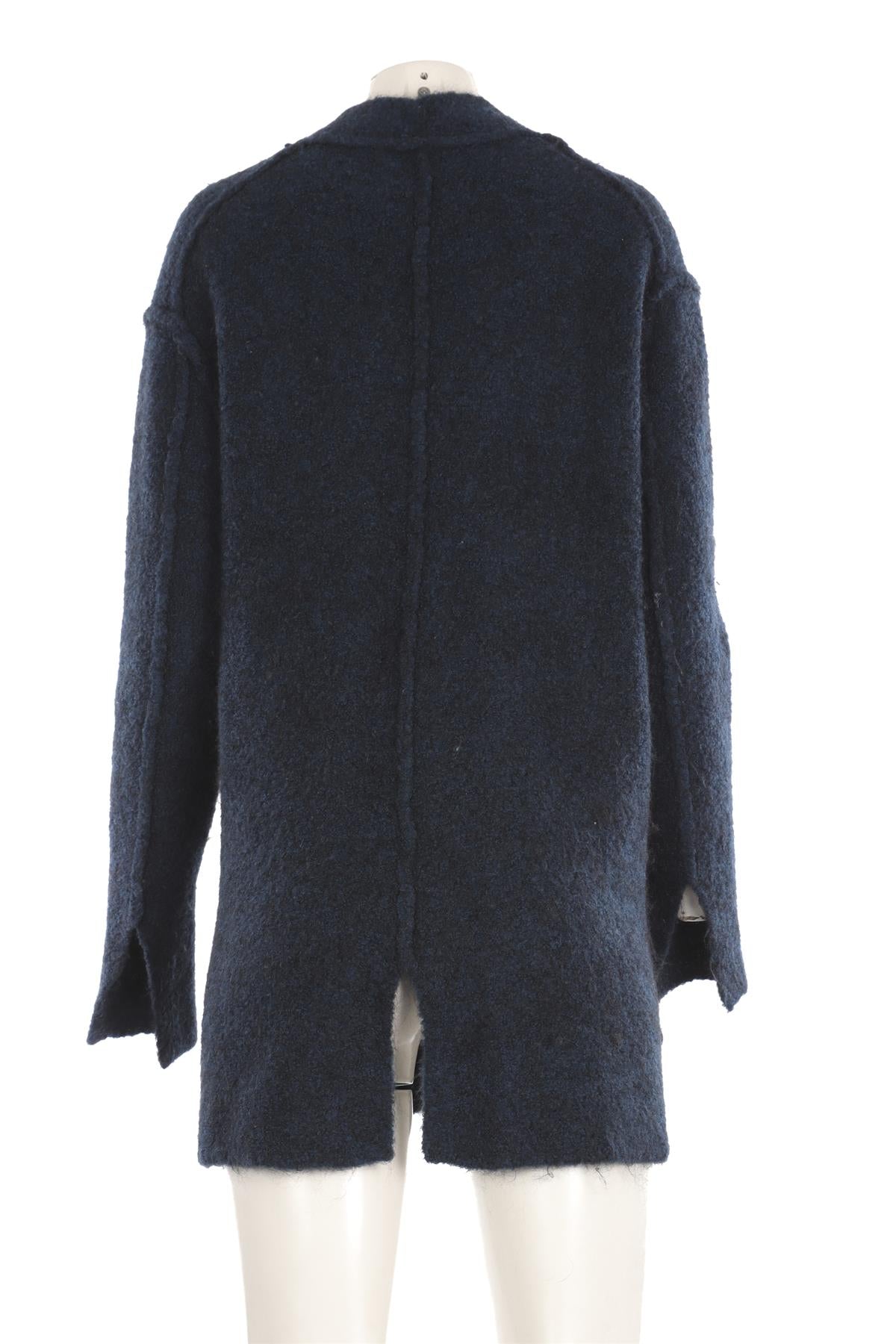 BY MARLENE BIRGER BLUE WOOL CARDIGAN MEDIUM