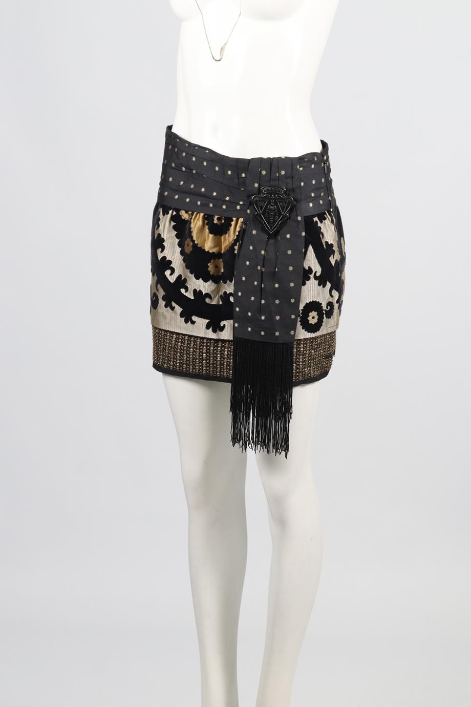 GUCCI SILK AND COTTON BLEND MINI SKIRT IT 40 UK 8
