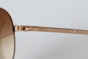 TOM FORD BROWN METAL SUNGLASSES ONE SIZE