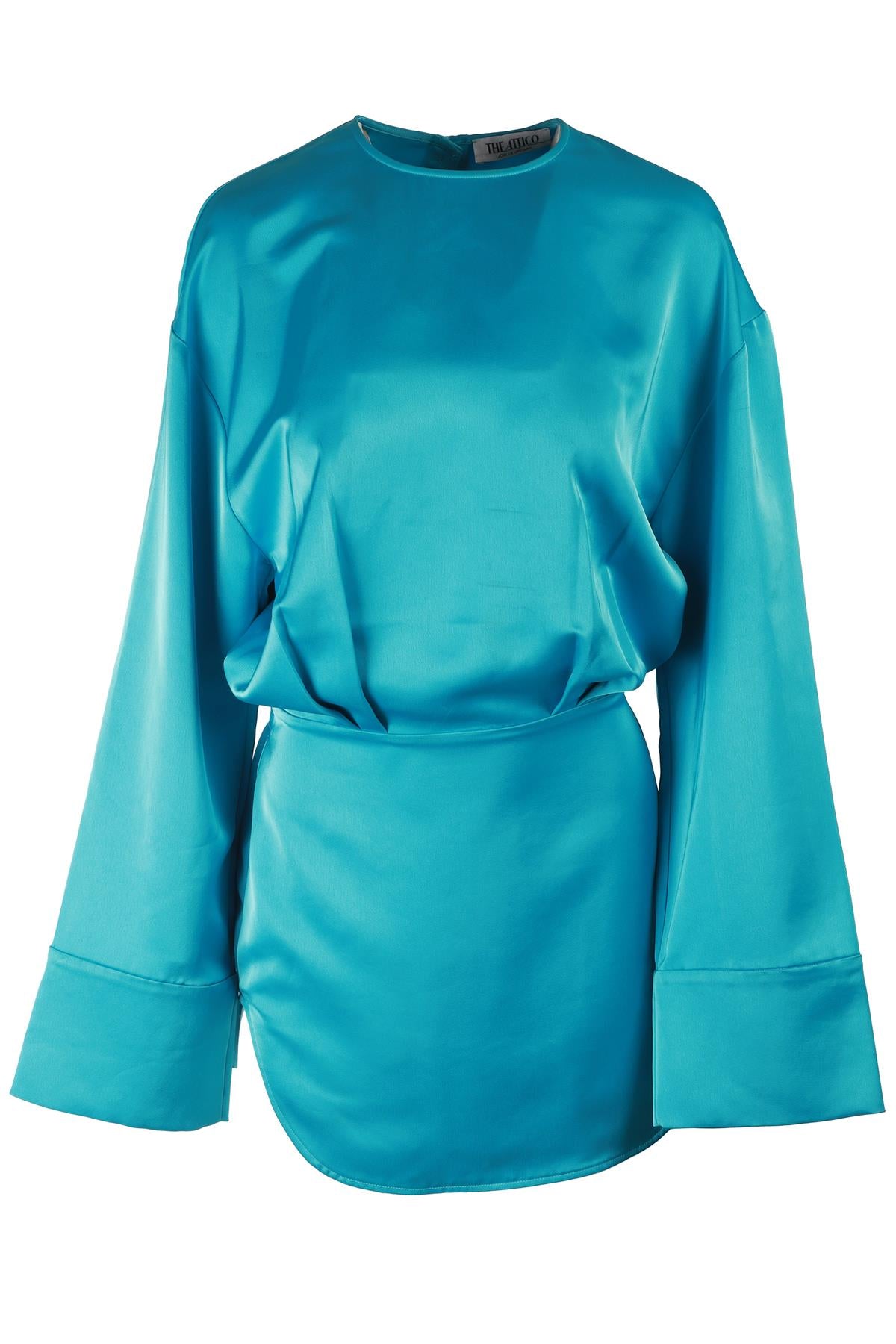 THE ATTICO BLUE SATIN MINI DRESS IT 40 UK 8