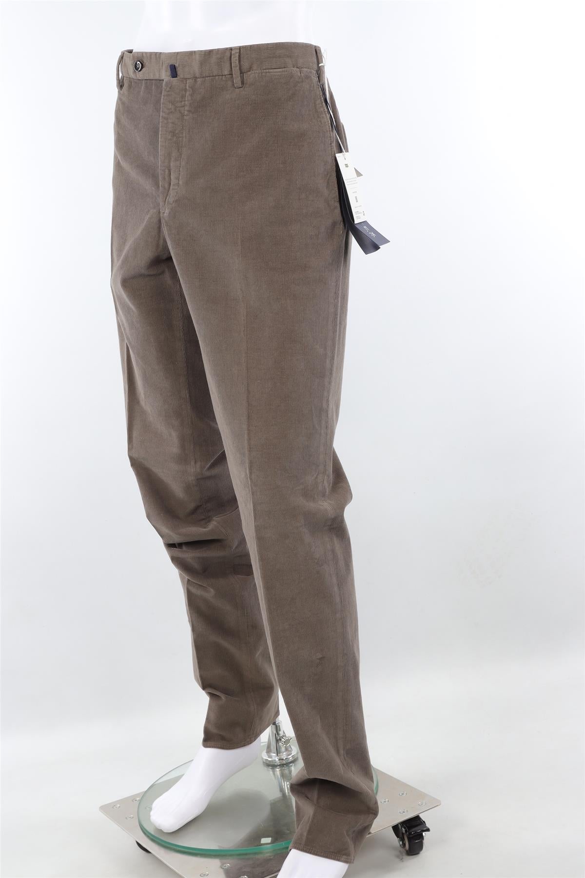 INCOTEX GREY MEN'S CORDUROY STRAIGHT LEG PANTS IT 54 UK/US 38
