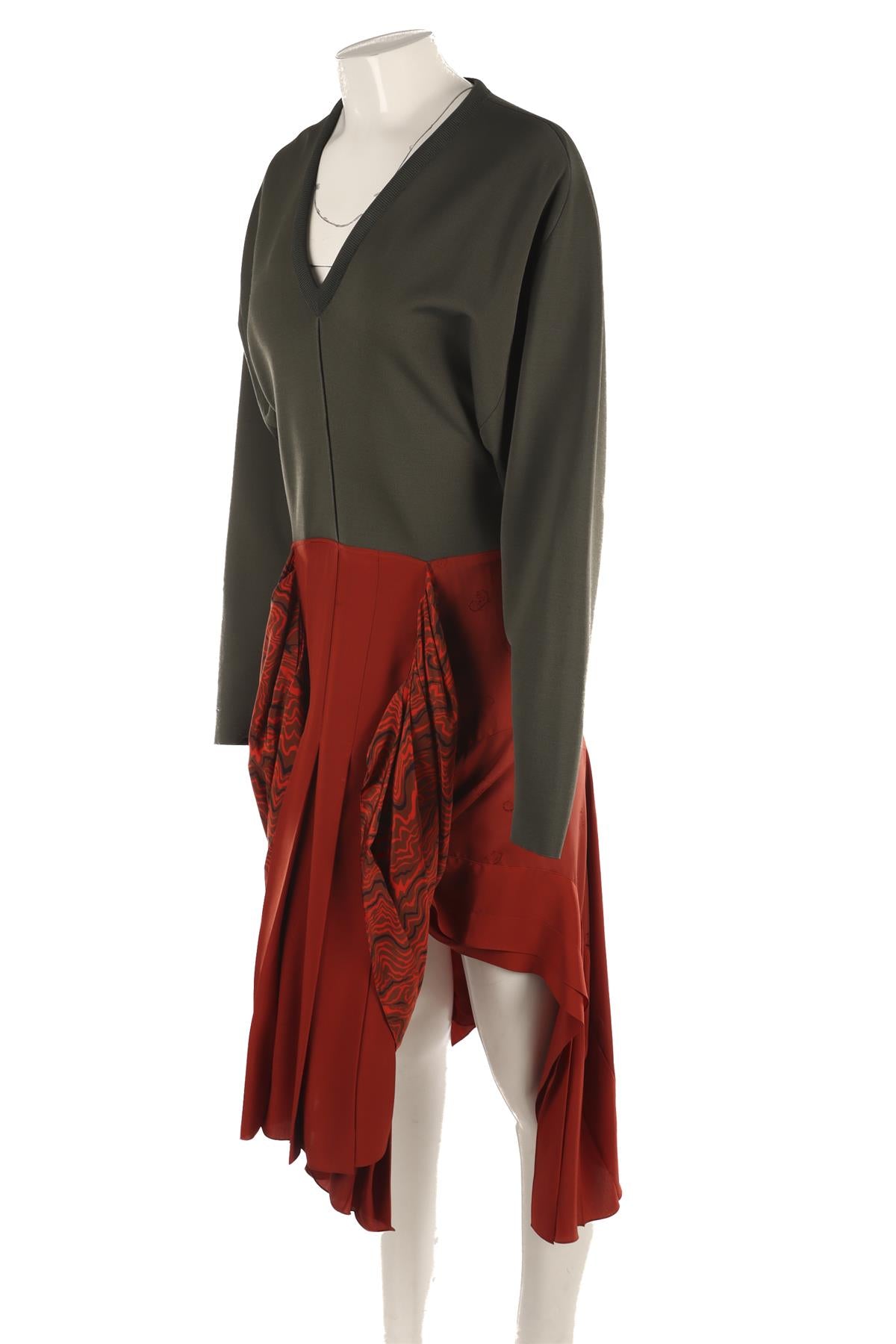 CHLOÉ GREEN SILK MAXI DRESS FR 38 UK 10