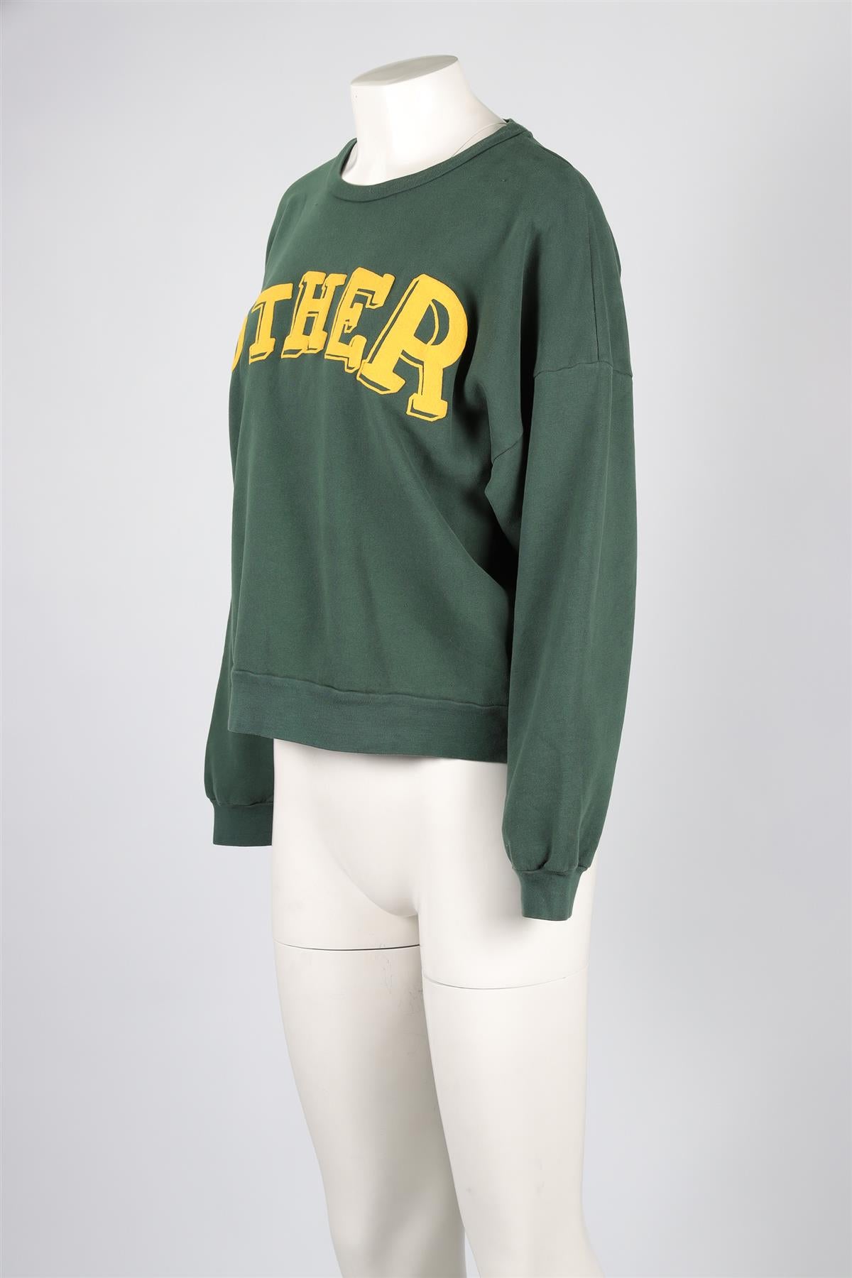 MOTHER GREEN COTTON SWEATSHIRT MEDIUM