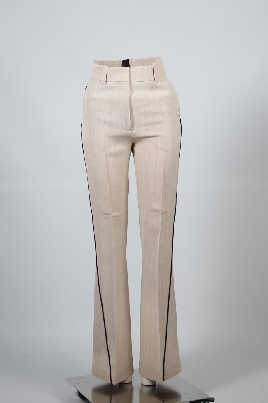 PETAR PETROV LINEN BLEND FLARED PANTS FR 36 UK 8