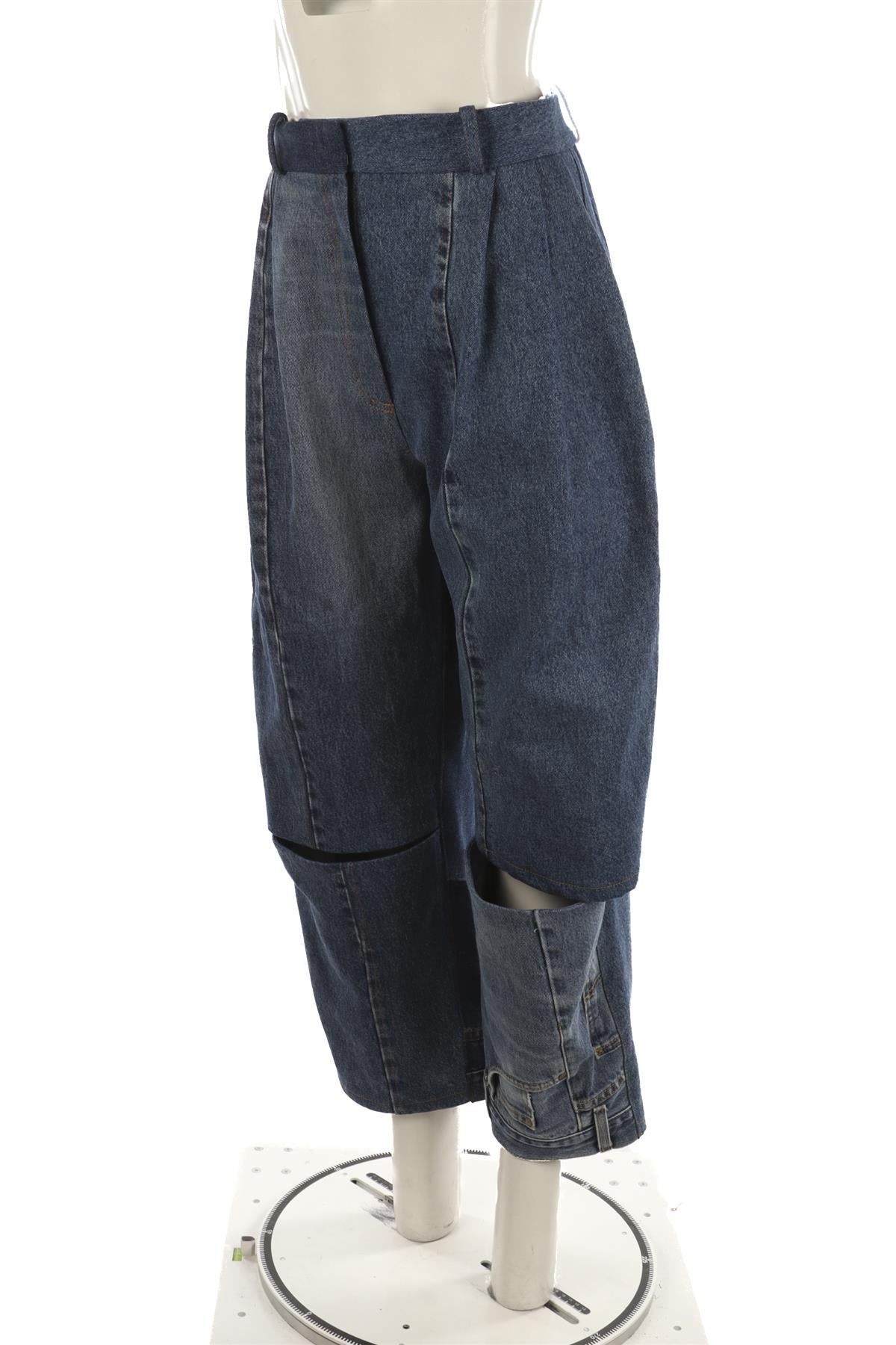 A.W.A.K.E MODE BLUE HIGH RISE BARREL LEG JEANS FR 38 UK 10