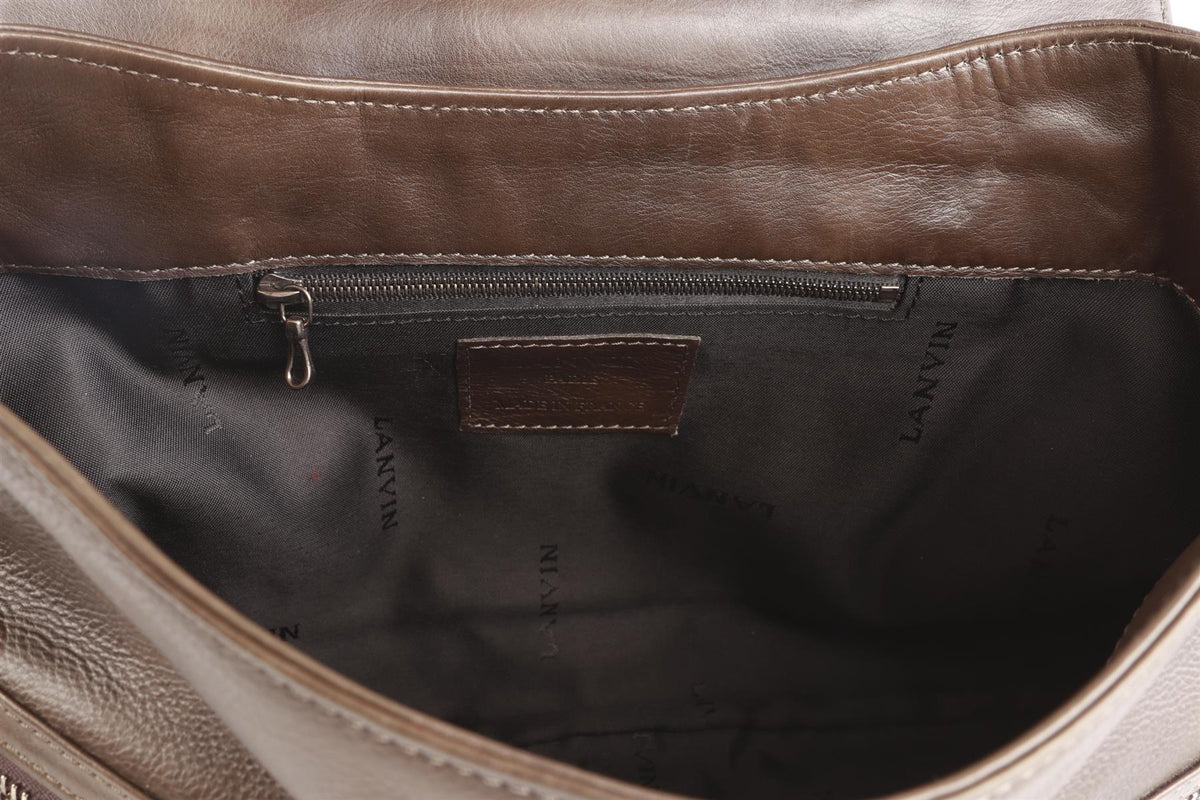 LANVIN GREEN LEATHER SHOULDER BAG