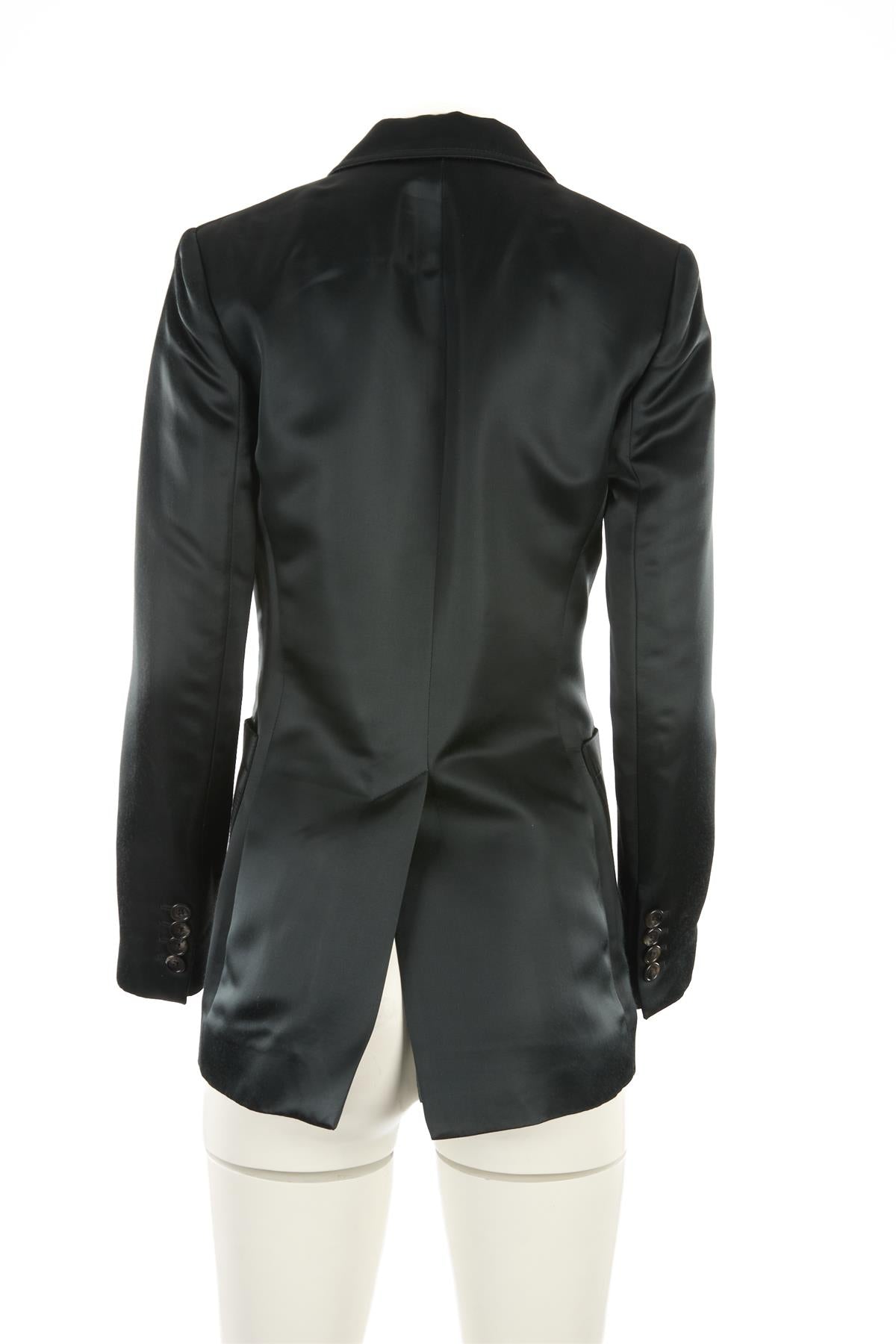 BELLA FREUD GREEN SATIN BLAZER UK 8