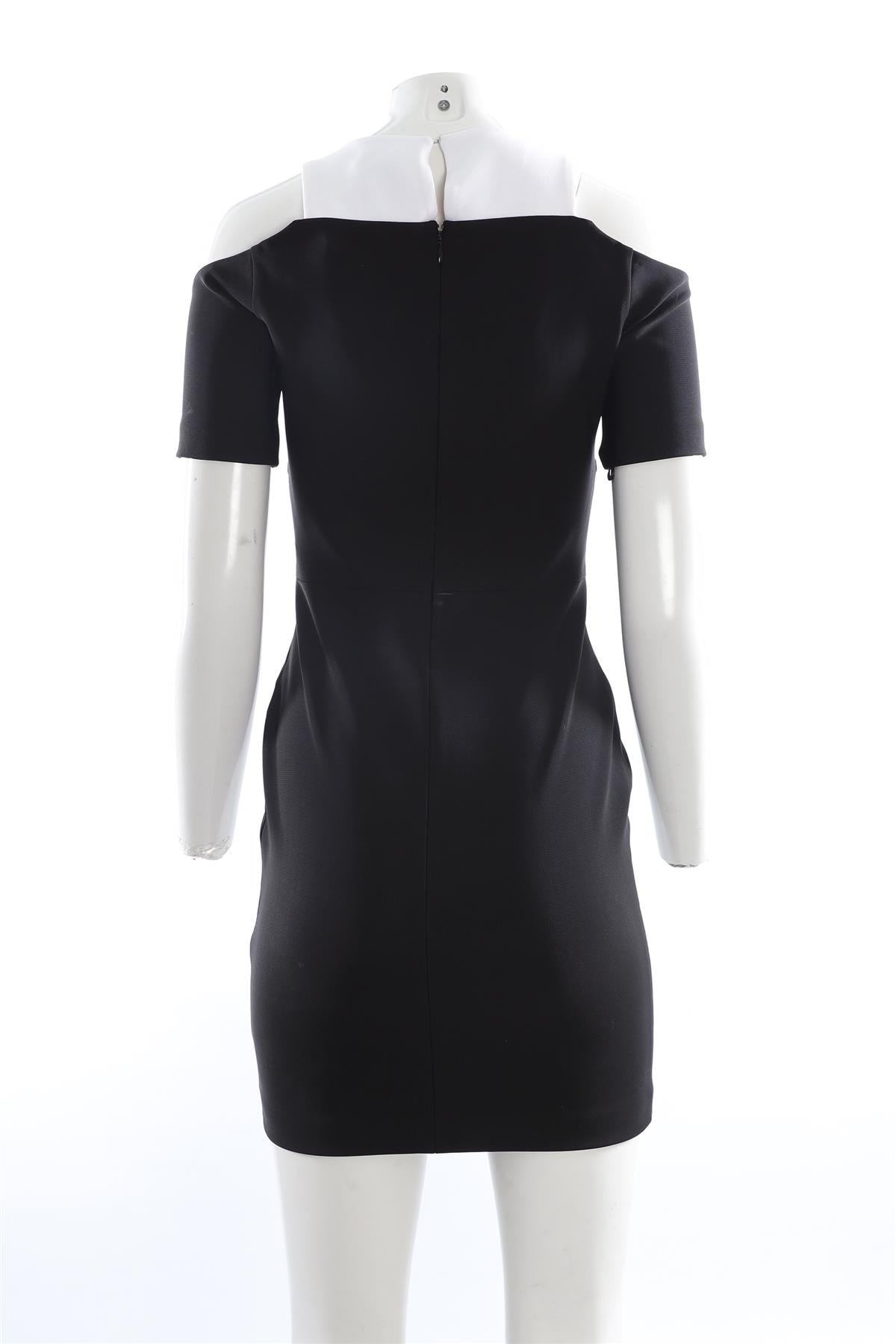 MUGLER BLACK CREPE MINI DRESS IT 38 UK 6
