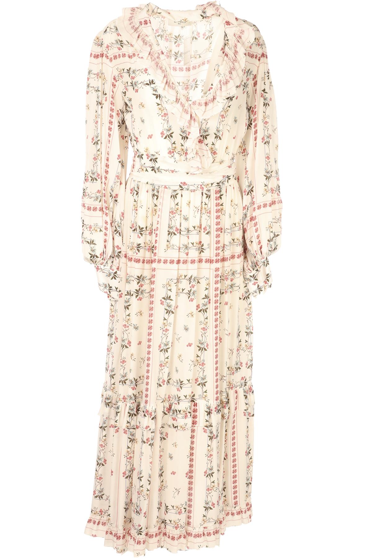ETRO WHITE SILK MAXI DRESS IT 42 UK 10