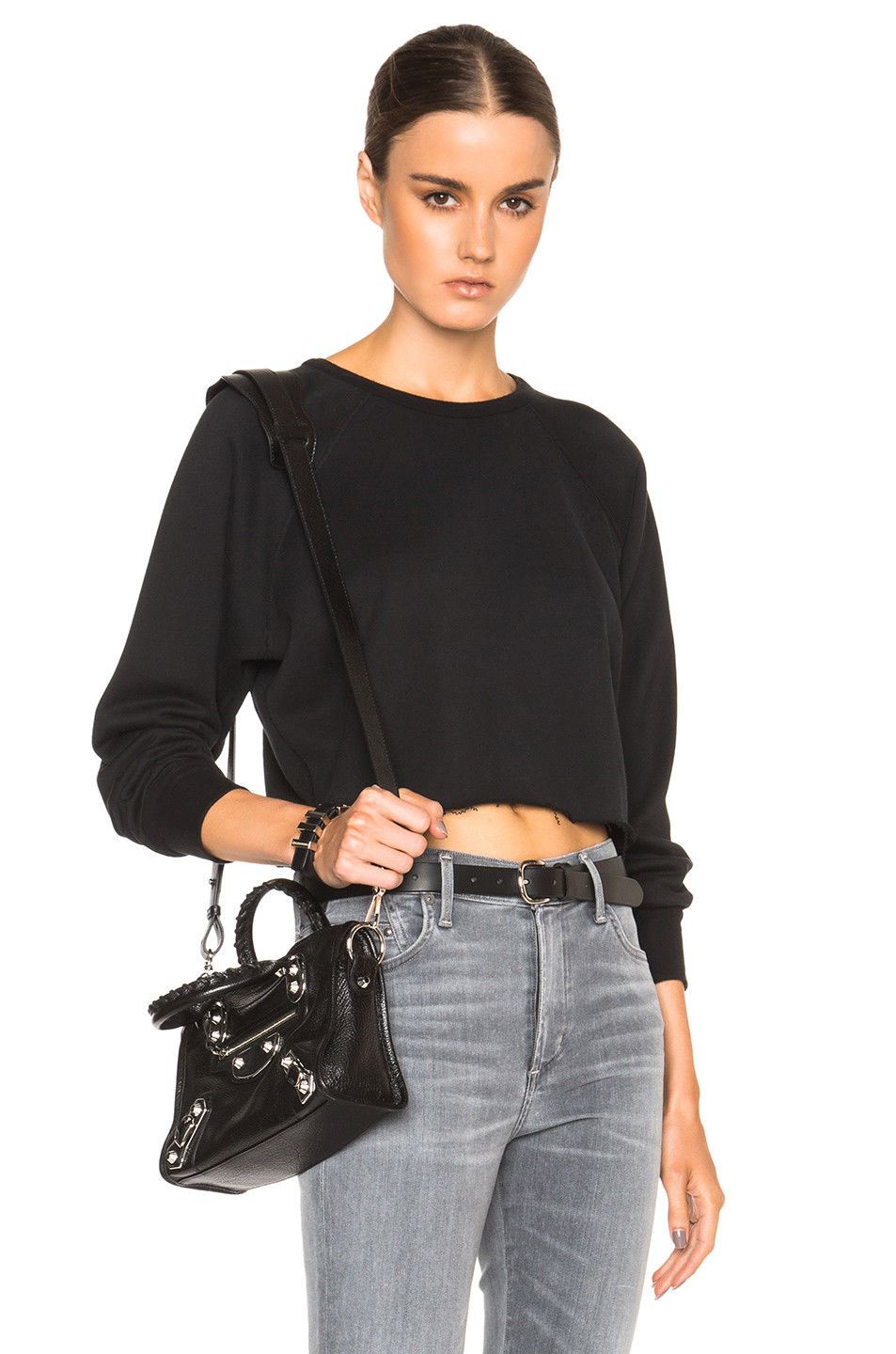 UNRAVEL PROJECT CROPPED RAGLAN SWEATER SMALL
