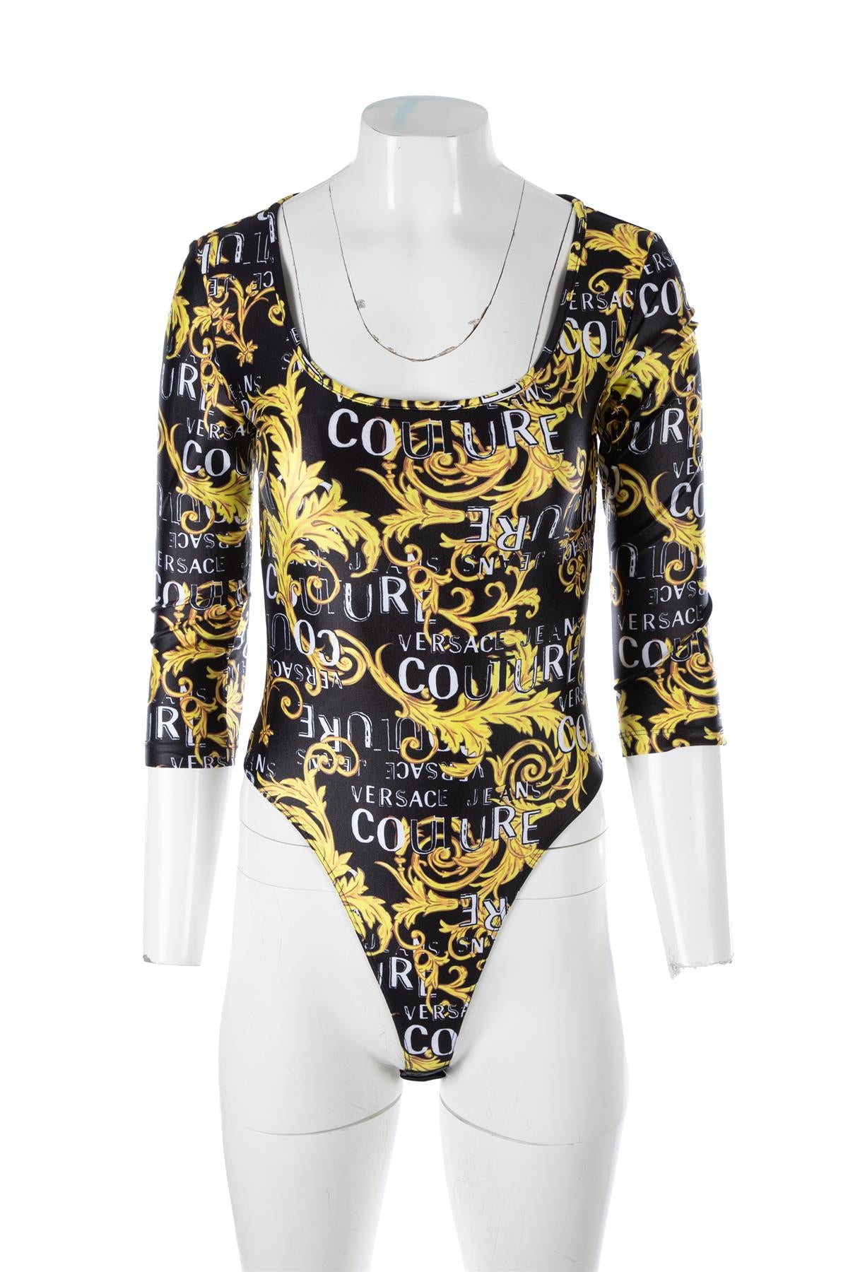 VERSACE JEANS COUTURE BLACK JERSEY BODYSUIT IT 42