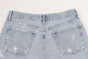 FRAME BLUE HIGH RISE DENIM SHORTS W29 UK 10-12