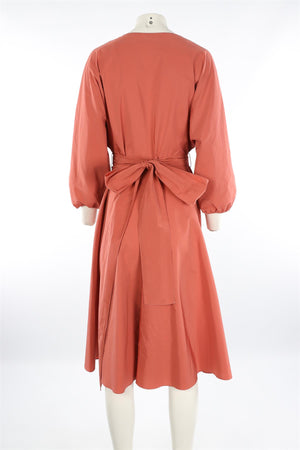 WEEKEND MAXMARA CORAL SATIN MAXI DRESS MEDIUM