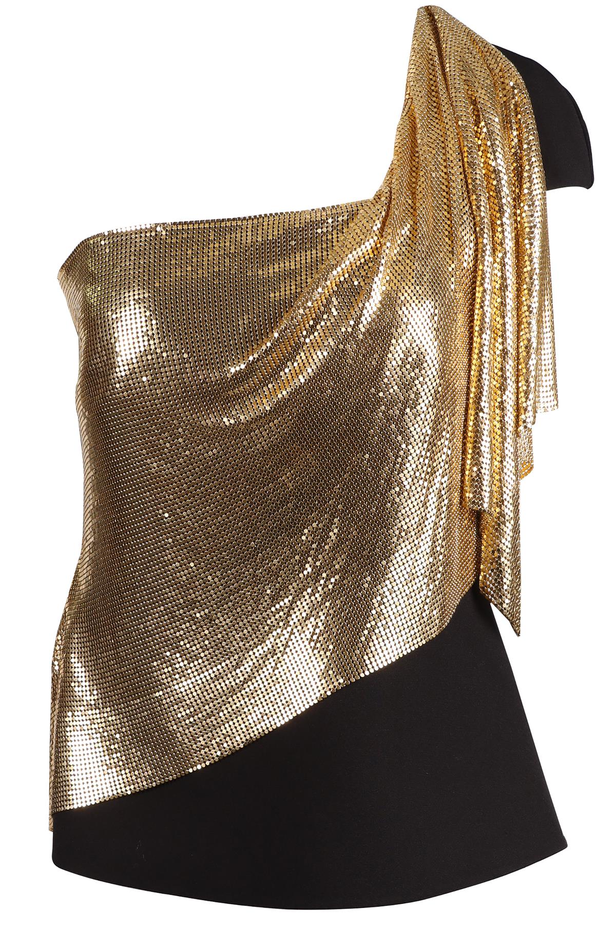 SAFIYAA BLACK CHAINMAIN AND CREPE TOP UK 12