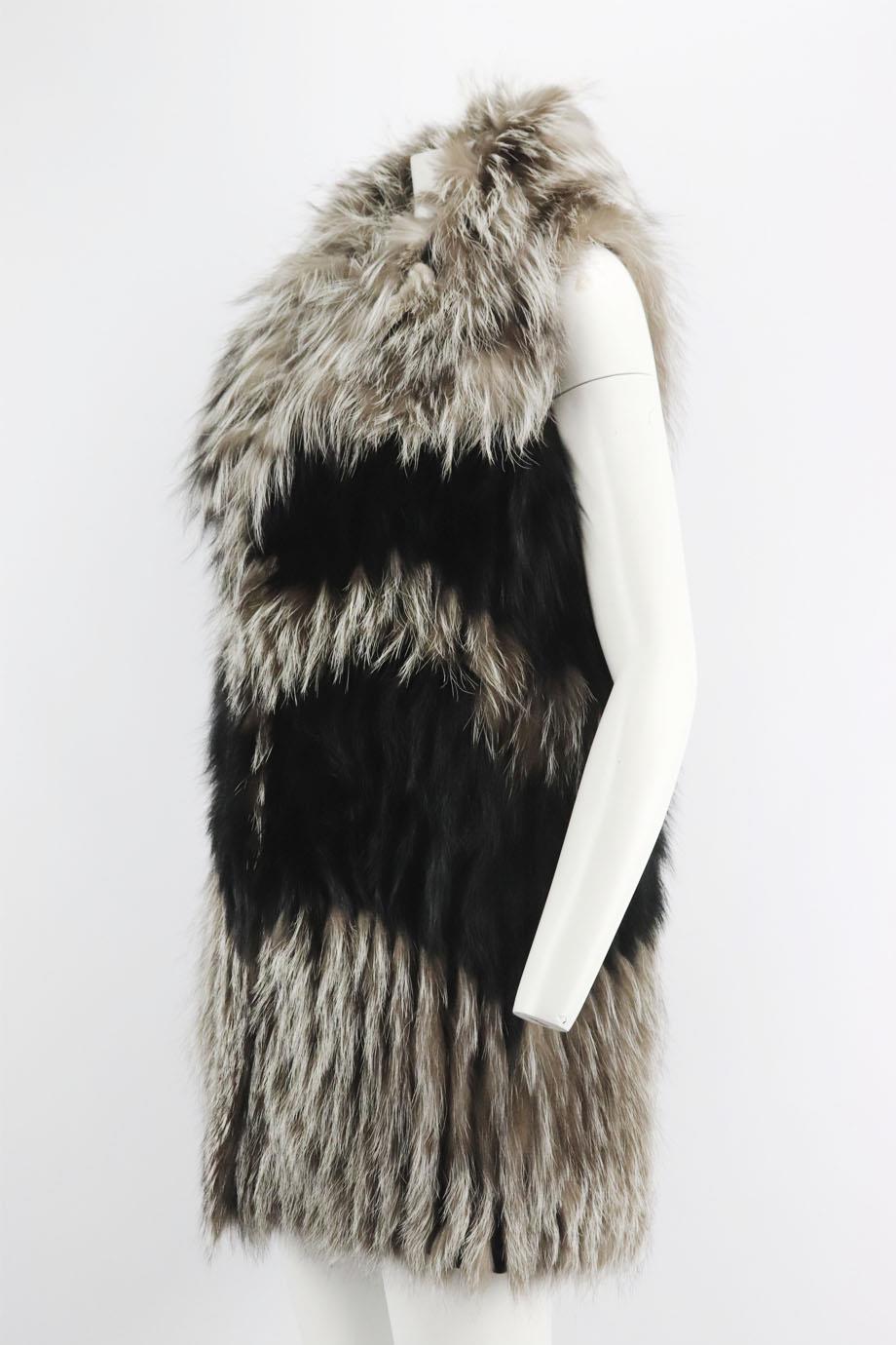 YVES SALOMON FOX FUR GILET FR 36 UK 8