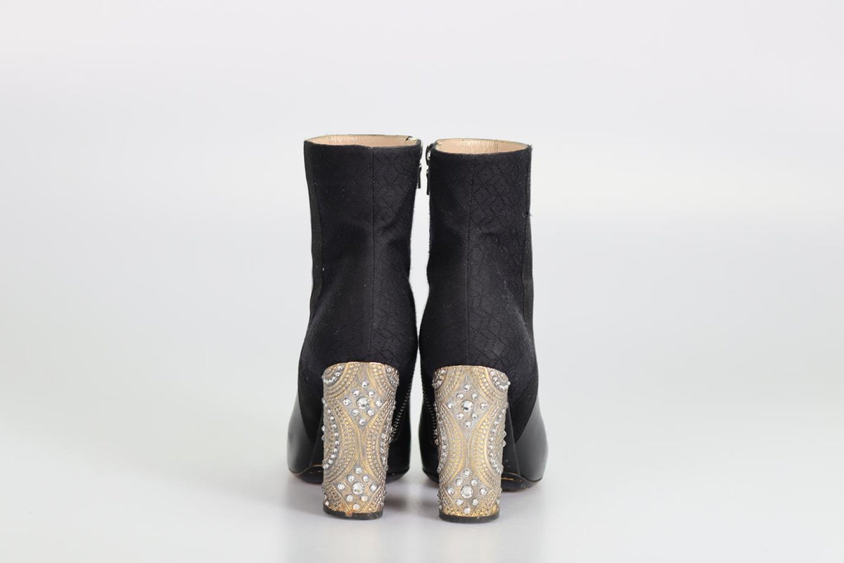 DRIES VAN NOTEN LEATHER ANKLE BOOTS EU 36.5 UK 3.5 US 6.5