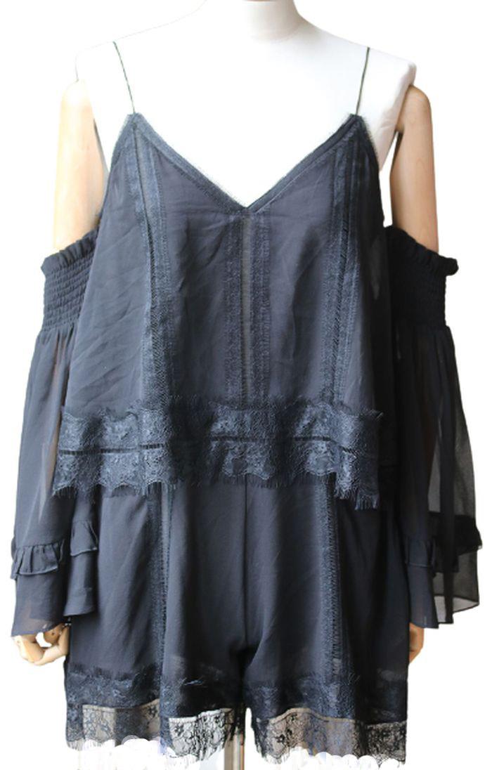 NICHOLAS GEORGETTE LACE TRIM ROMPER UK 10