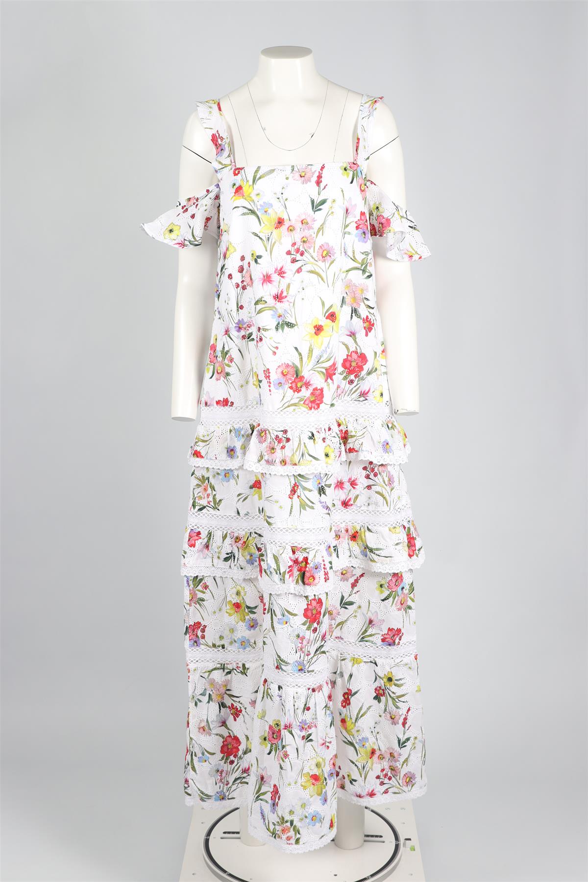NICHOLAS MULTICOLOURED COTTON MAXI DRESS MEDIUM