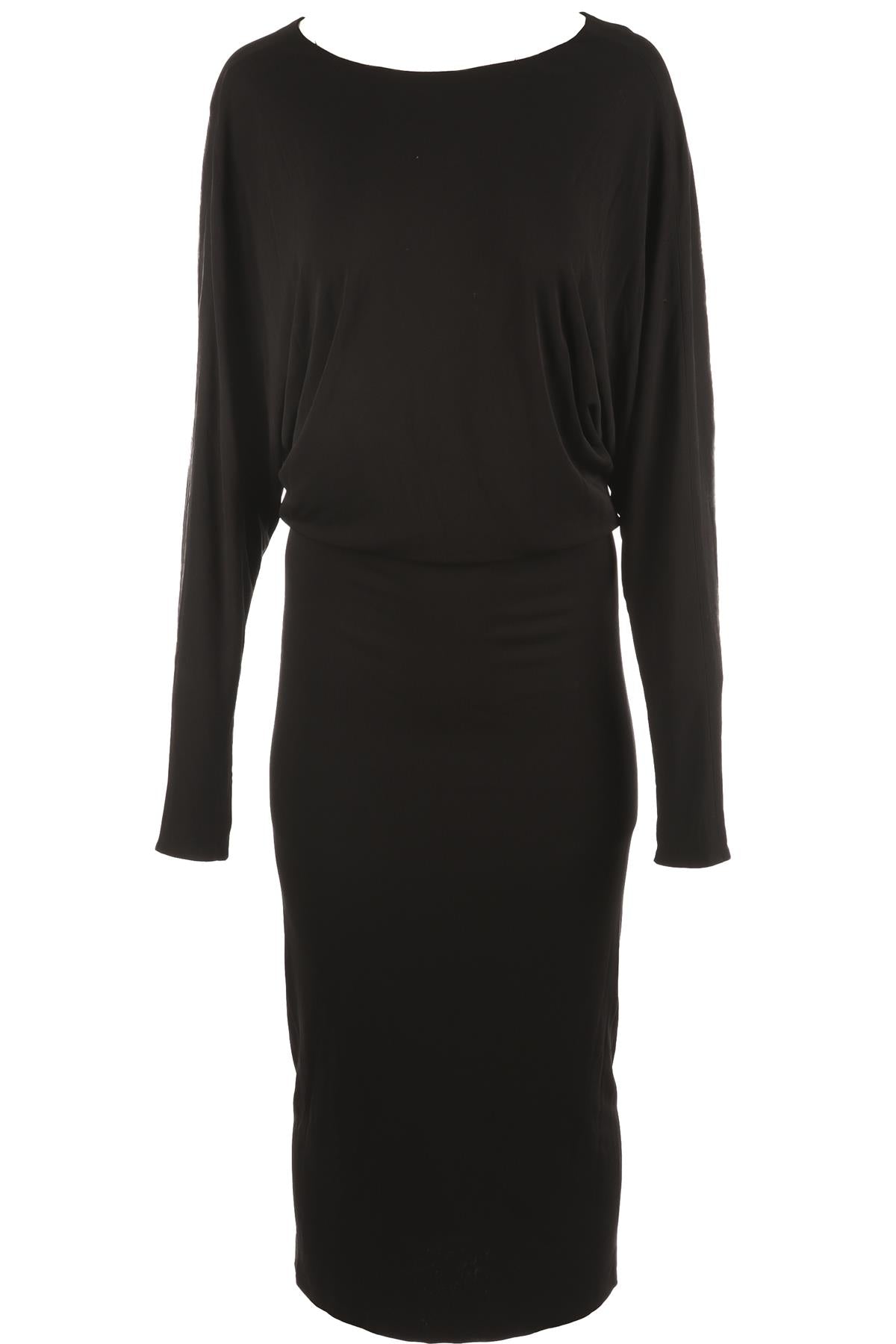 KHAITE BLACK JERSEY MAXI DRESS MEDIUM