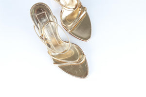 SERGIO ROSSI GOLD LEATHER SANDALS EU 36 UK 3 US 6