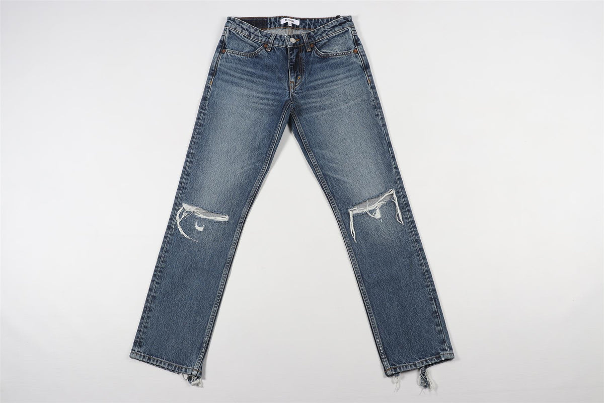 RE/DONE BLUE STRAIGHT LEG JEANS W24