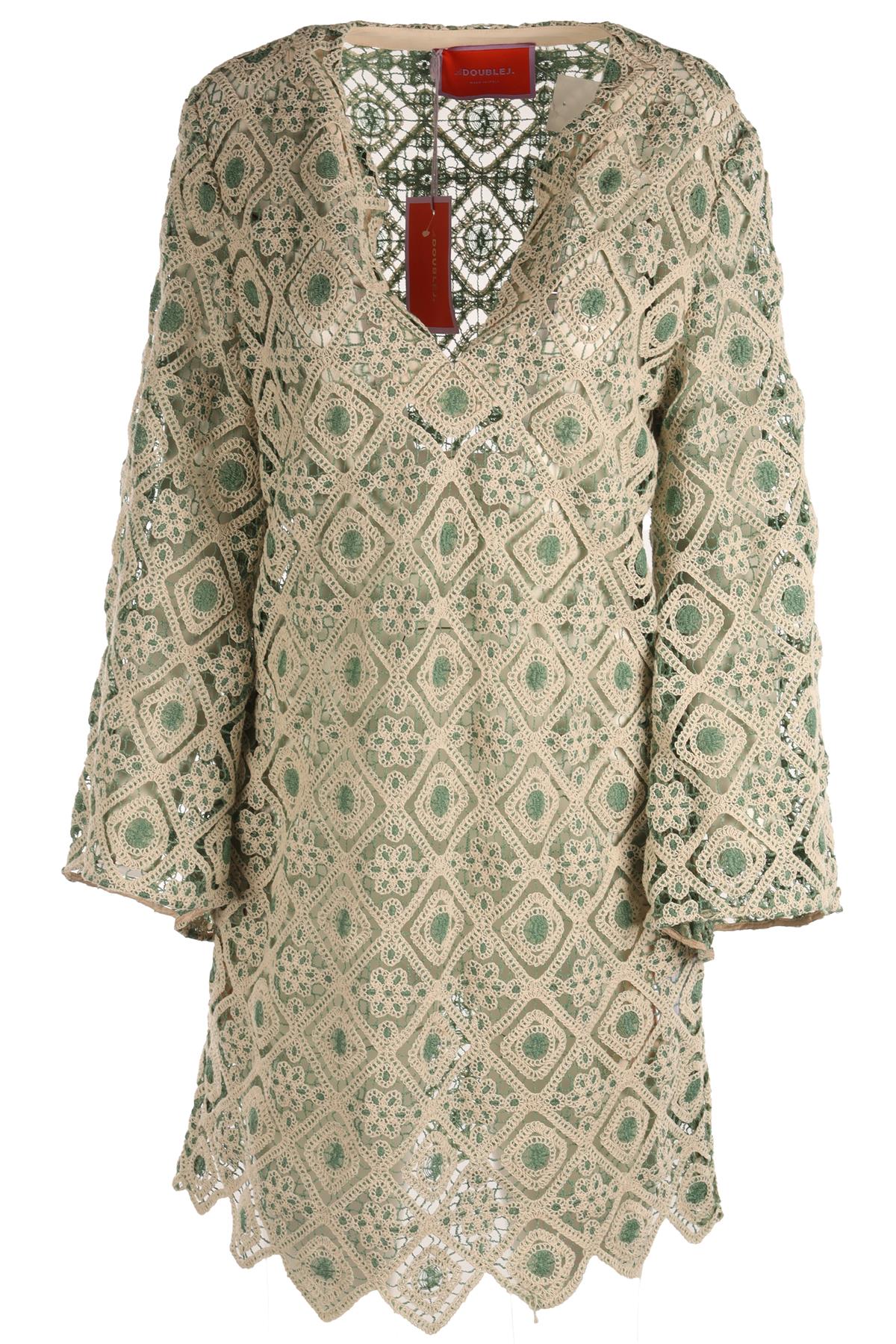 LA DOUBLE J GREEN CROCHET MINI DRESS XLARGE