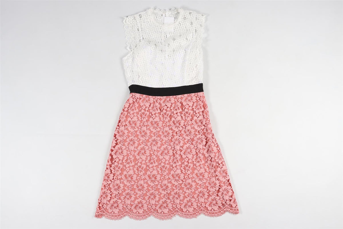 SANDRO PINK LACE MINI DRESS SMALL