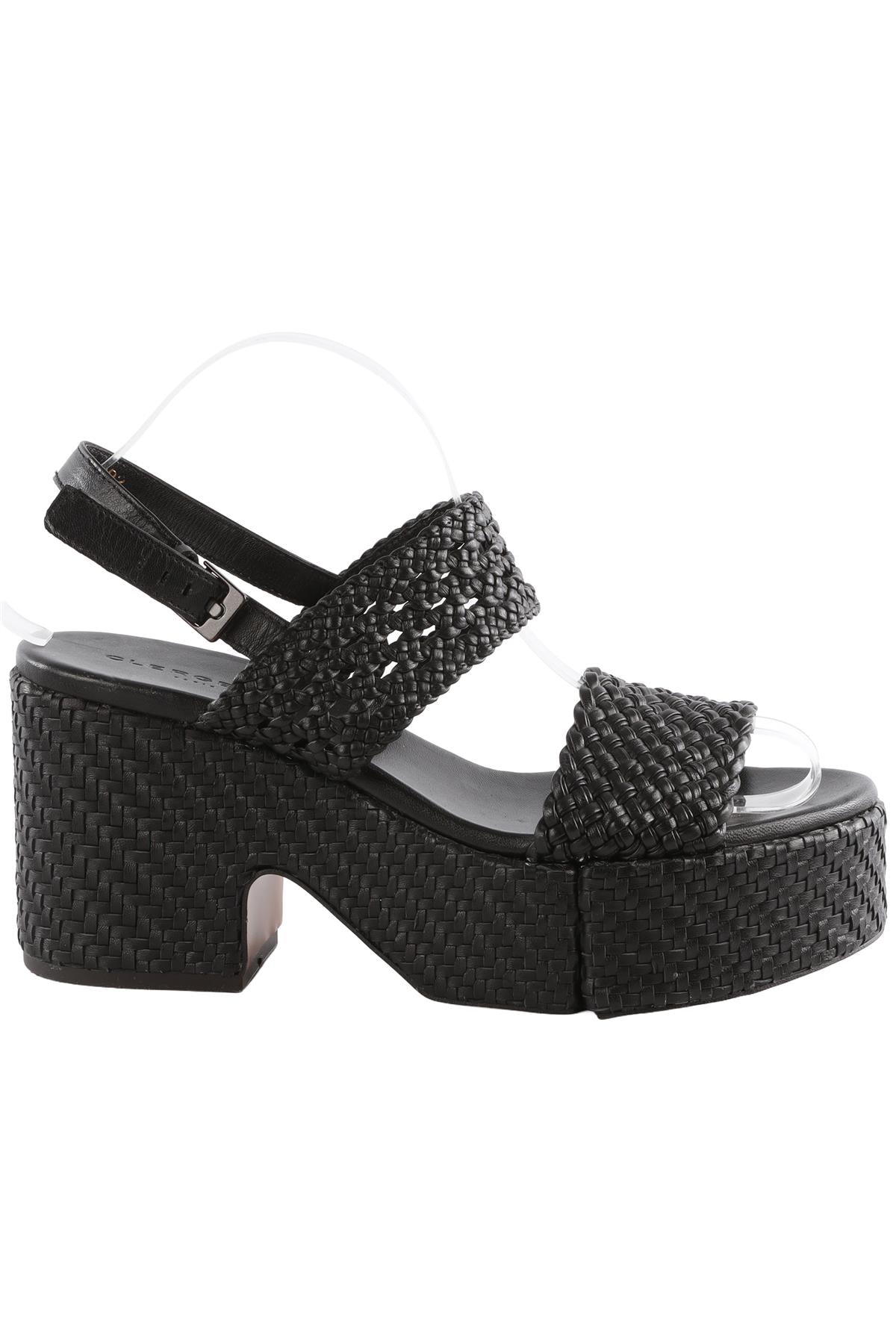 ROBERT CLERGERIE BLACK LEATHER PLATFORM SANDALS EU 40 UK 7 US 10