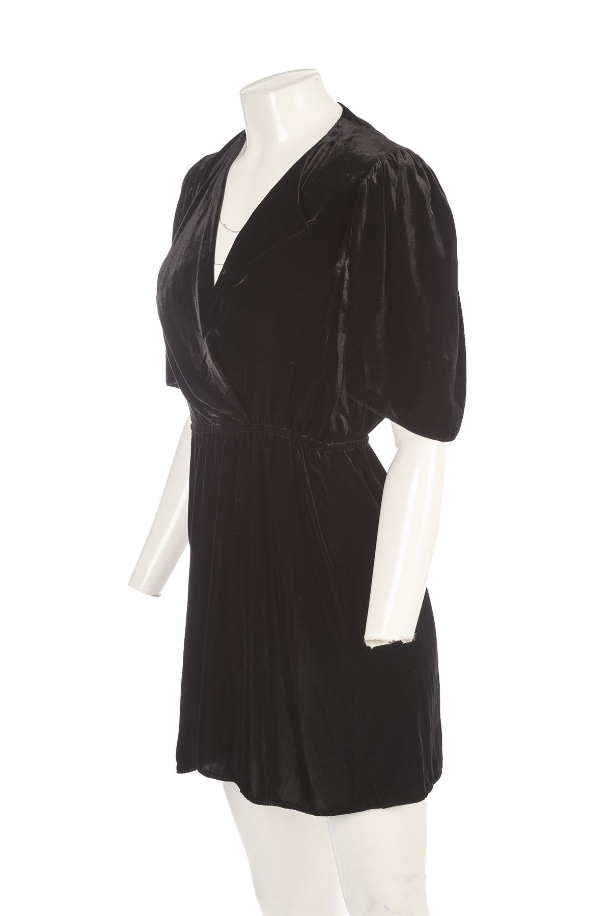 ISABEL MARANT ÉTOILE BLACK VELVET MINI DRESS FR 36 UK 8