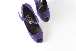 MANOLO BLAHNIK PURPLE SUEDE PUMPS EU 39.5 UK 6.5 US 9.5