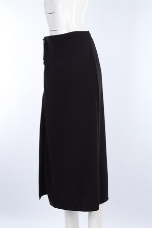JOHANNA ORTIZ BLACK CREPE MIDI SKIRT US 4 UK 8