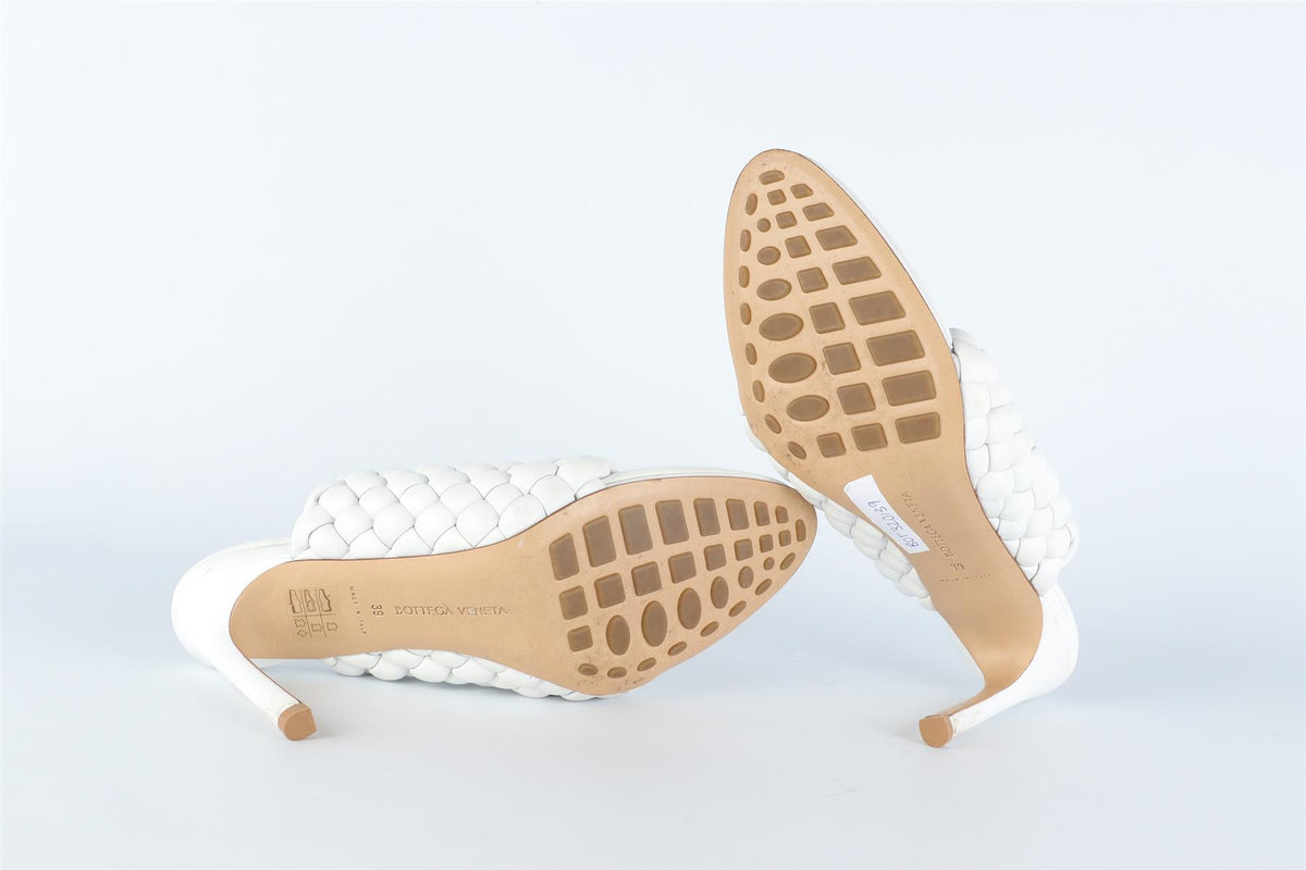BOTTEGA VENETA WHITE LEATHER MULES EU 39 UK 6 US 9