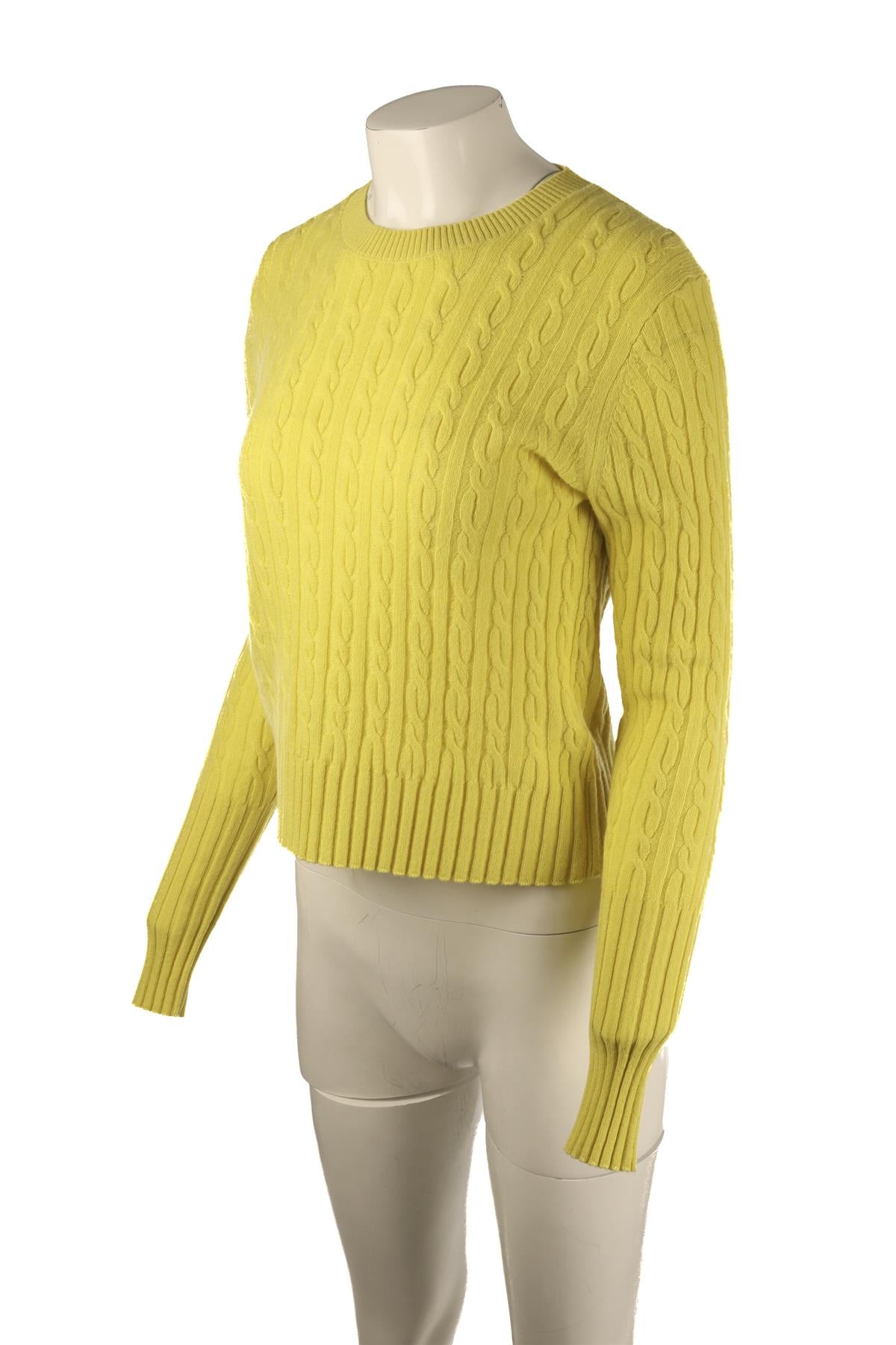 GUEST IN RESIDENCE YELLOW CASHMERE SWEATER MEDIUM