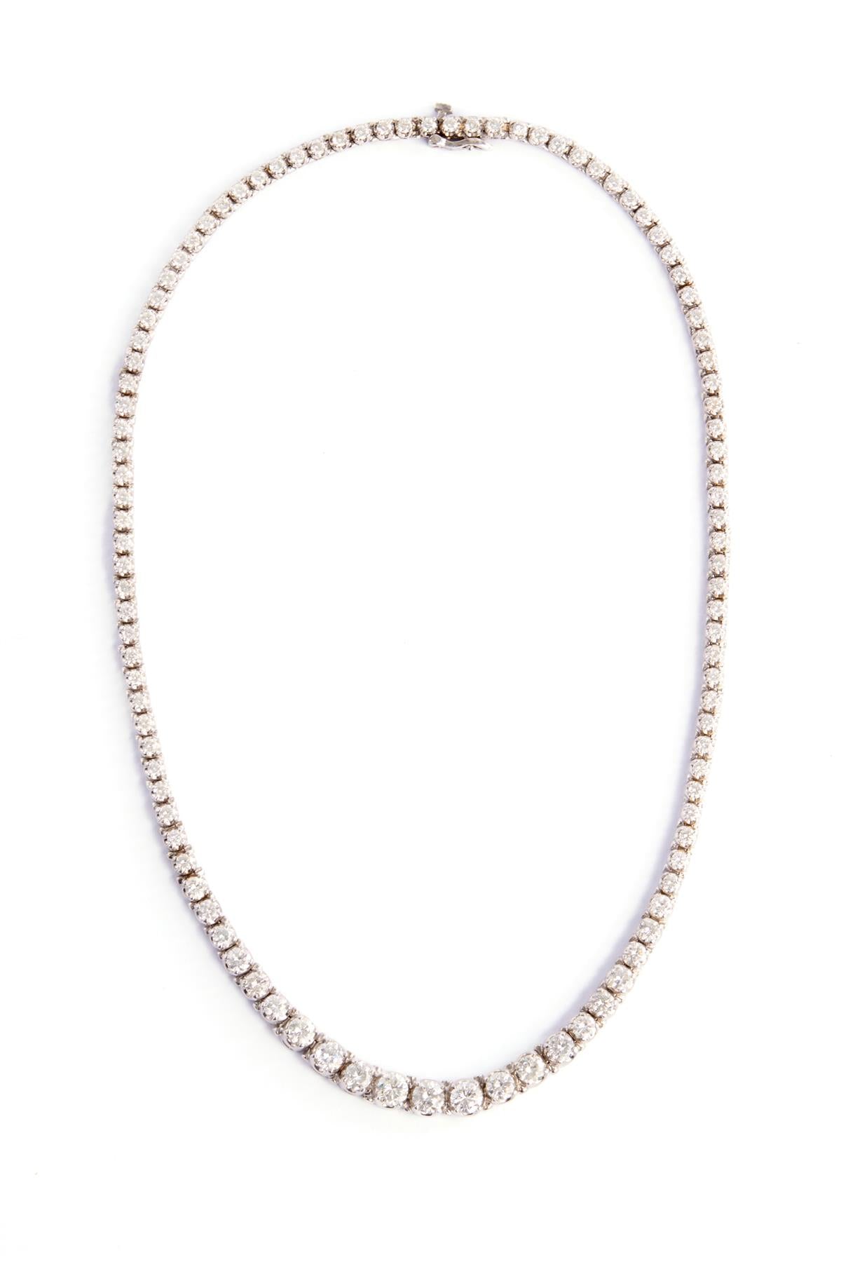 14K WHITE GOLD 11.5CTS DIAMOND NECKLACE