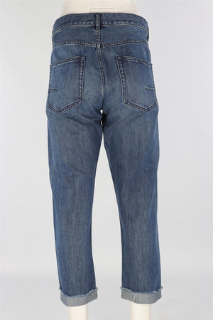 CHRISTIAN DIOR BLUE HIGH RISE STRAIGHT LEG JEANS FR 40 UK 12