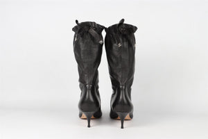 CHANEL BLACK 2006 LEATHER BOOTS EU 38 UK 5 US 8