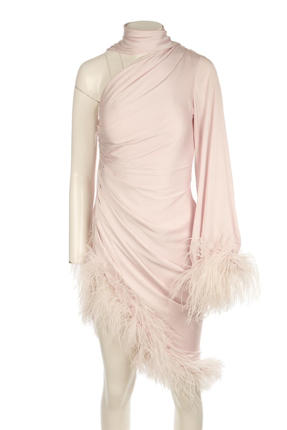 PATBO PINK SILK MIDI DRESS US 2 UK 6