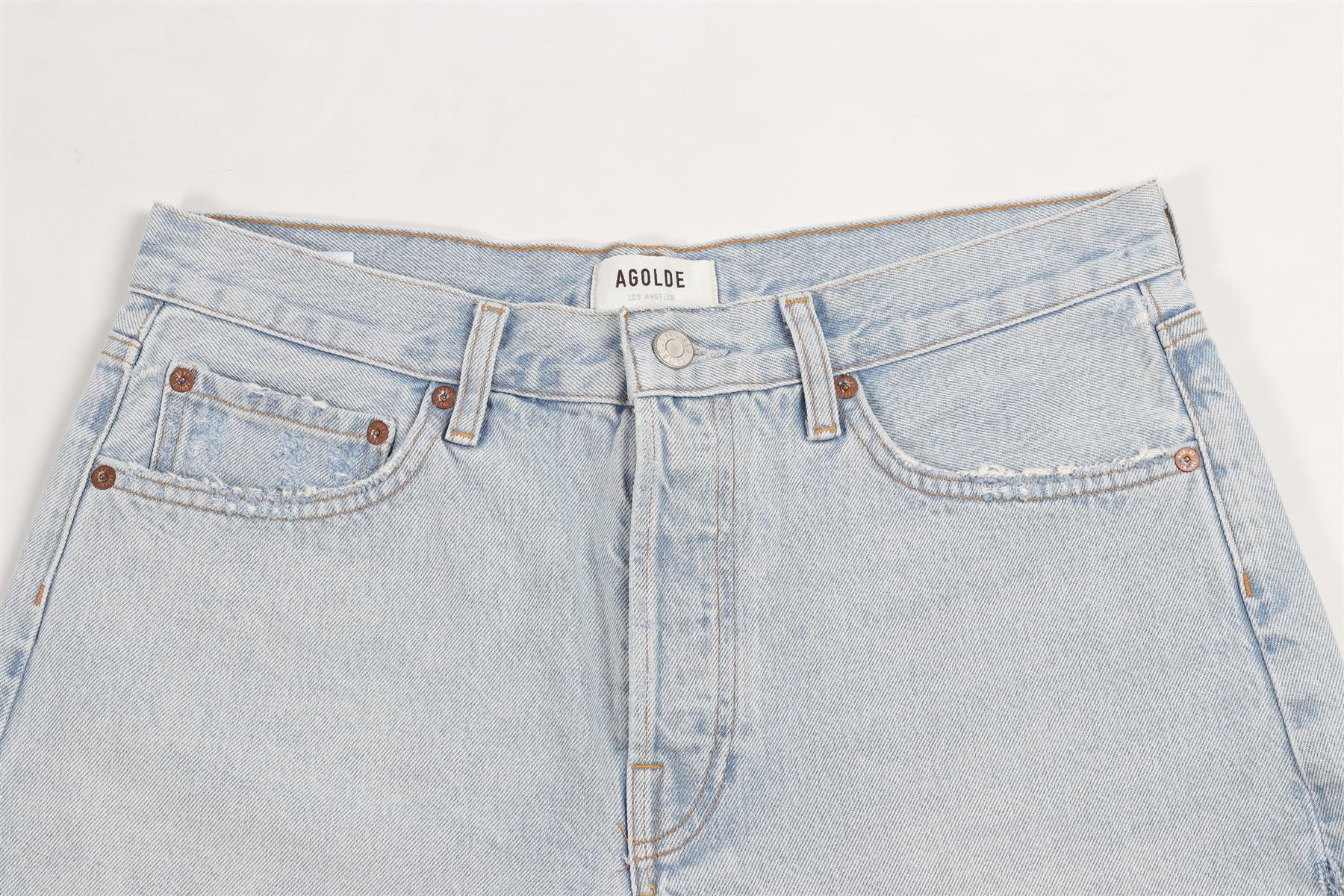 FRAME BLUE HIGH RISE DENIM SHORTS W29 UK 10-12