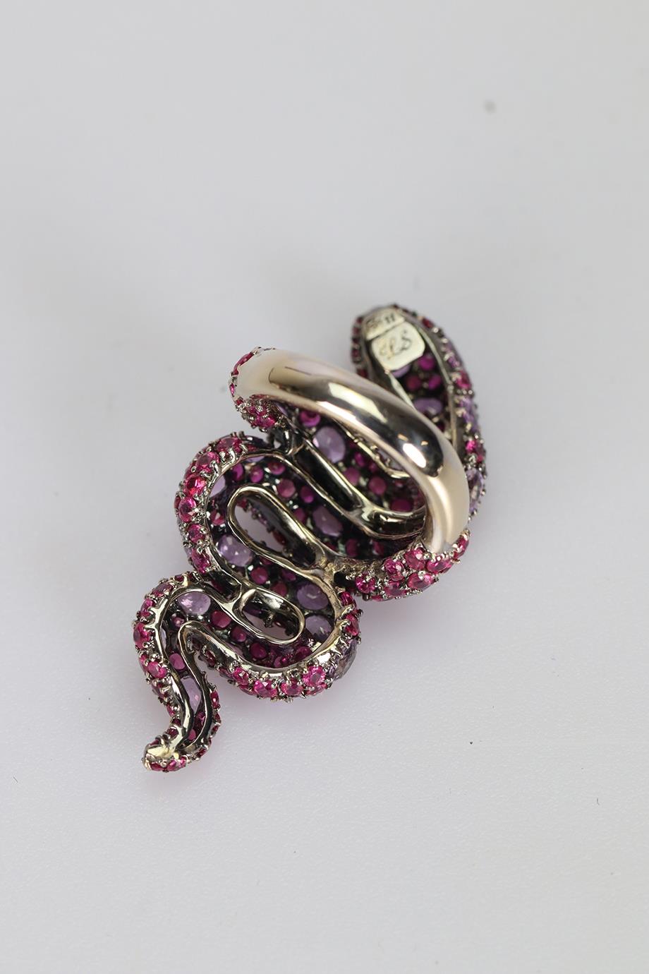 LORRAINE SCHWARTZ 18K WHITE GOLD PINK SAPPHIRE AND RUBY RING