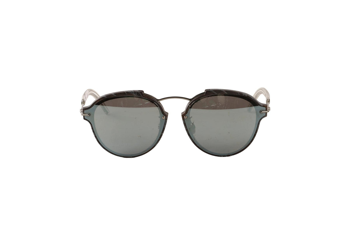 CHRISTIAN DIOR GREY ROUND FRAME ACETATE SUNGLASSES