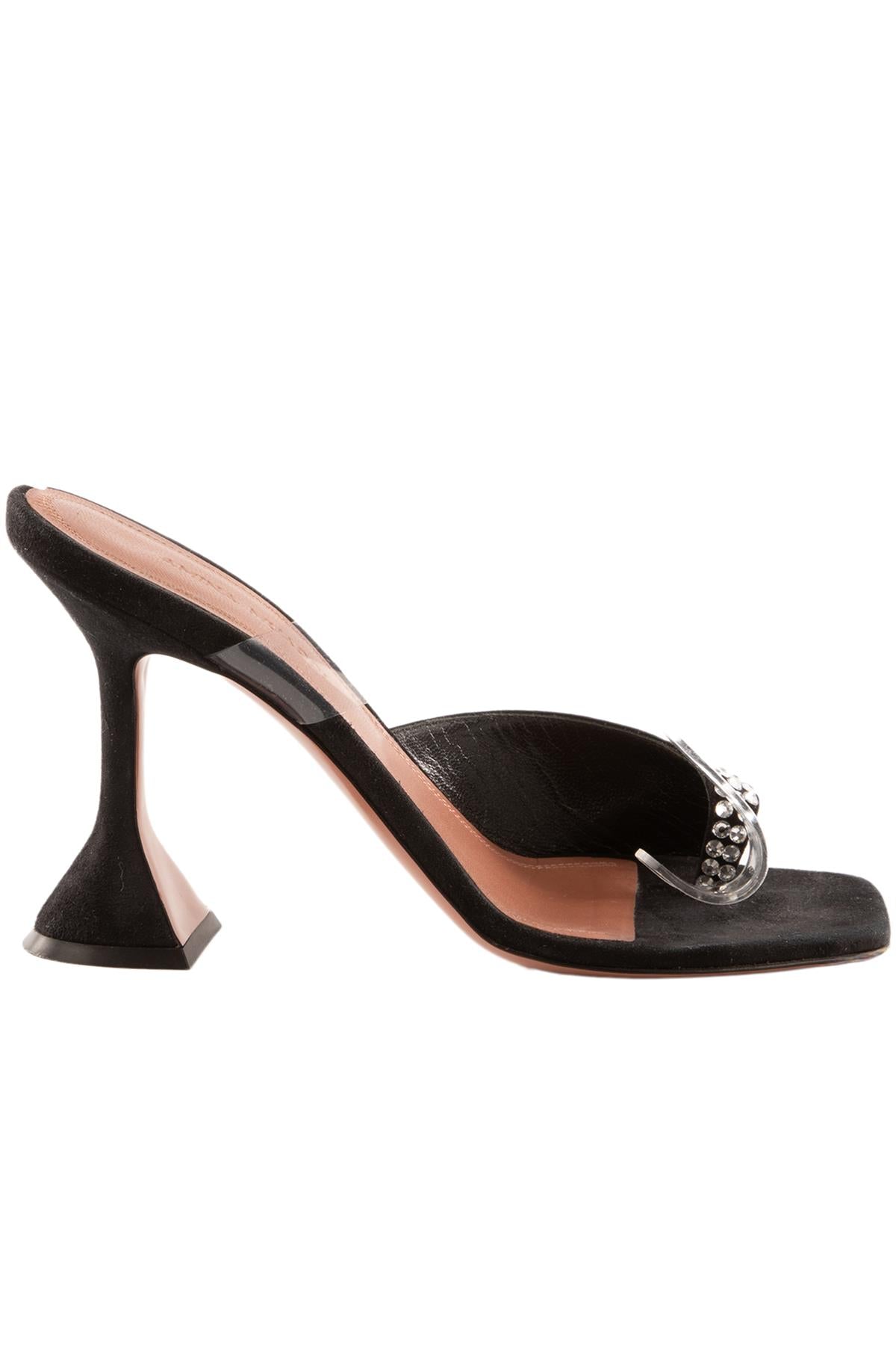 AMINA MUADDI BLACK SUEDE SANDALS EU 35.5