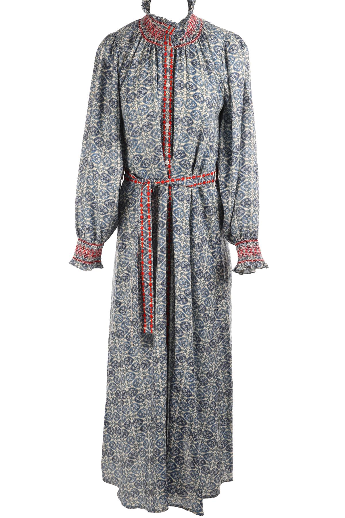 MUZUNGU SISTERS BLUE LINEN MAXI DRESS LARGE