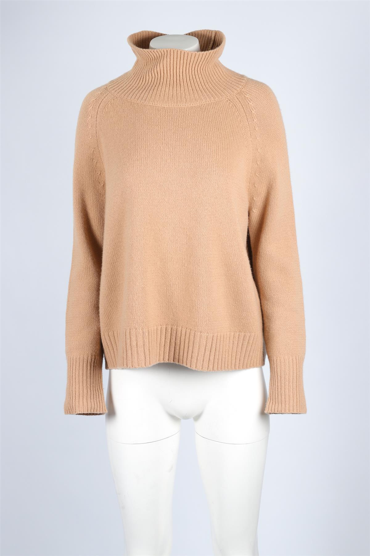 NILI LOTAN TAN CASHMERE SWEATER SMALL