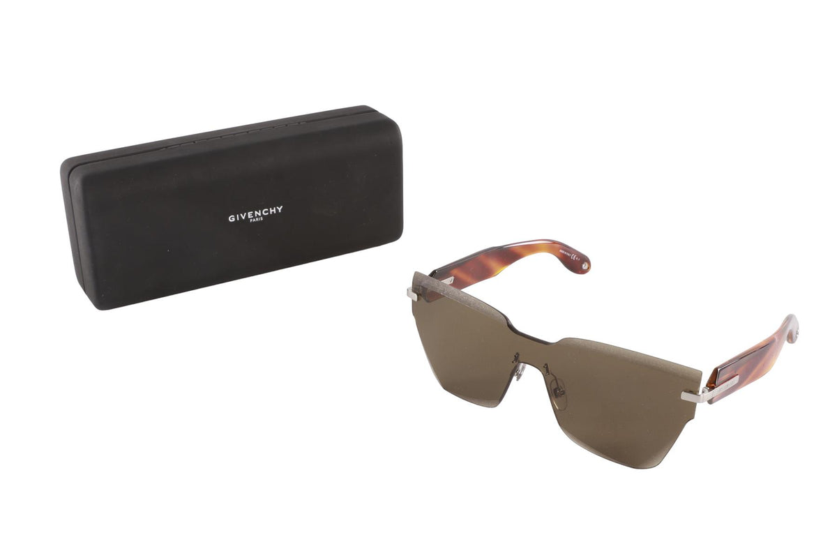 GIVENCHY BROWN D FRAME ACETATE SUNGLASSES