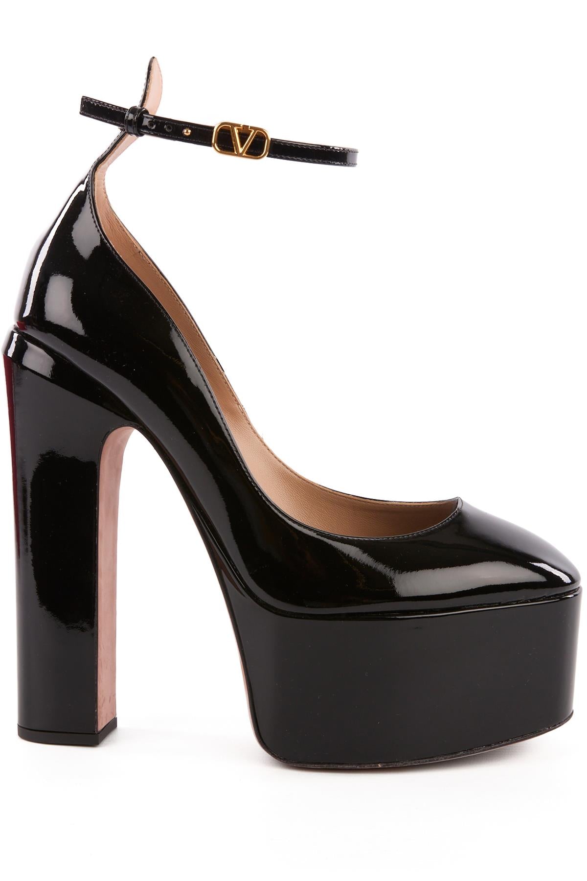 VALENTINO GARAVANI BLACK TAN-GO PATENT LEATHER PLATFORM PUMPS EU 39 UK 6 US 9