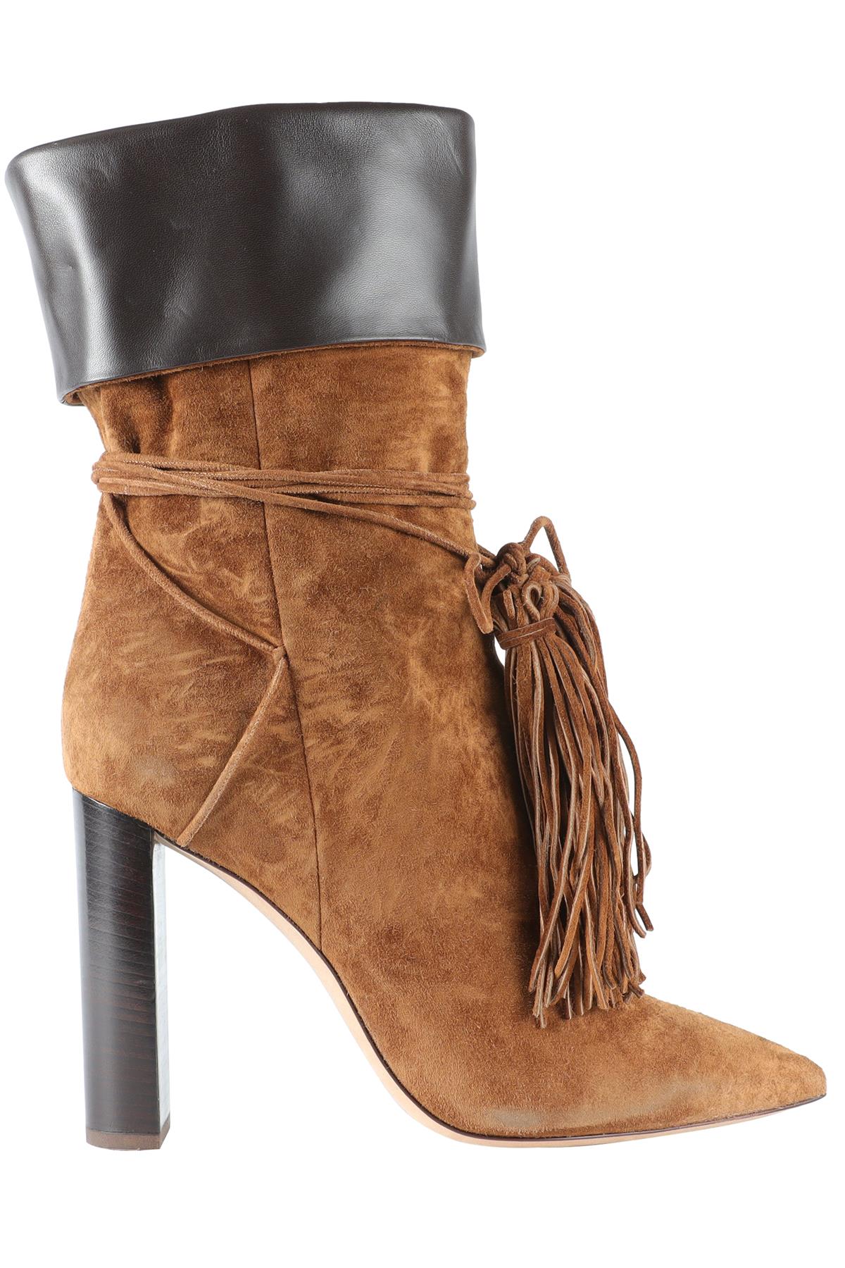 SAINT LAURENT BROWN SUEDE ANKLE BOOTS EU 39.5 UK 6.5 US 9.5