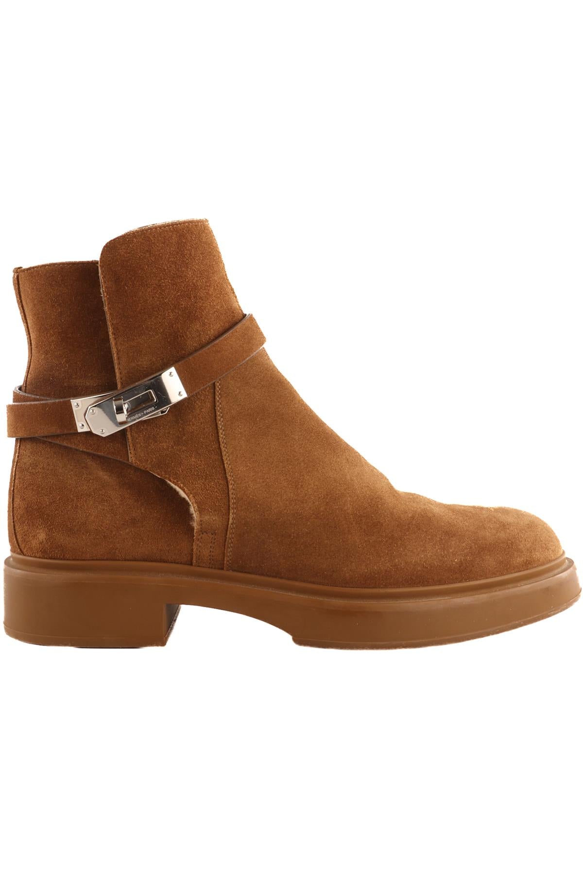HERMÈS BROWN VEO SUEDE ANKLE BOOTS EU 40 UK 7 US 10