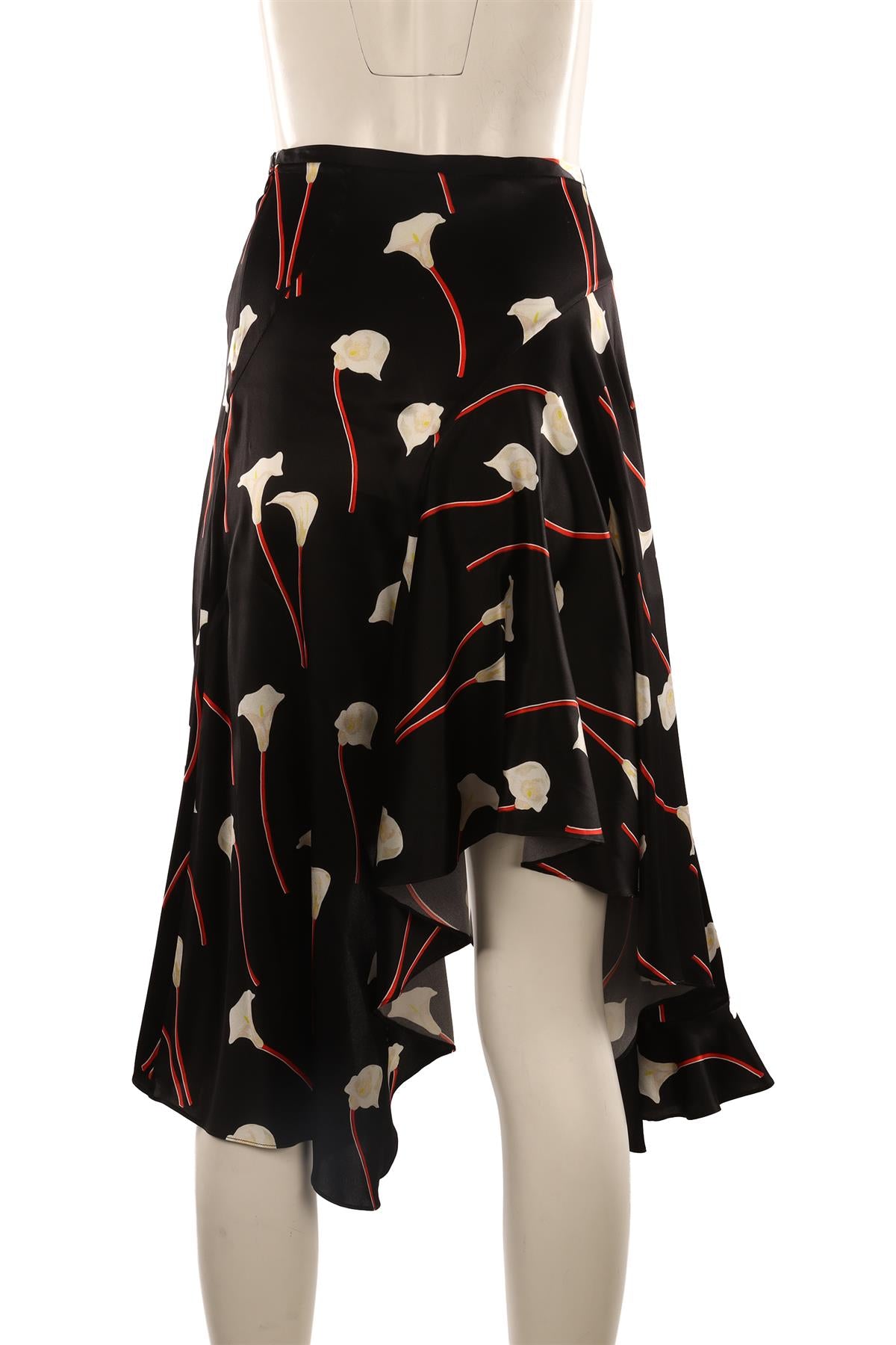 CAROLINE CONSTAS BLACK SILK MAXI SKIRT XSMALL