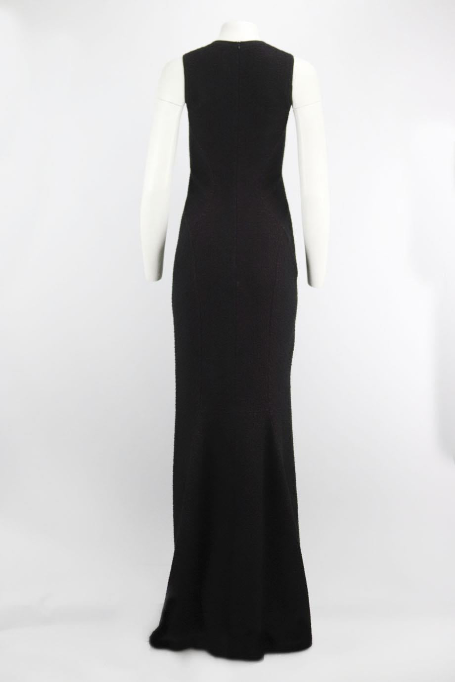 AZZEDINE ALAЇA CUTOUT WOOL BLEND MAXI DRESS FR 42 UK 14