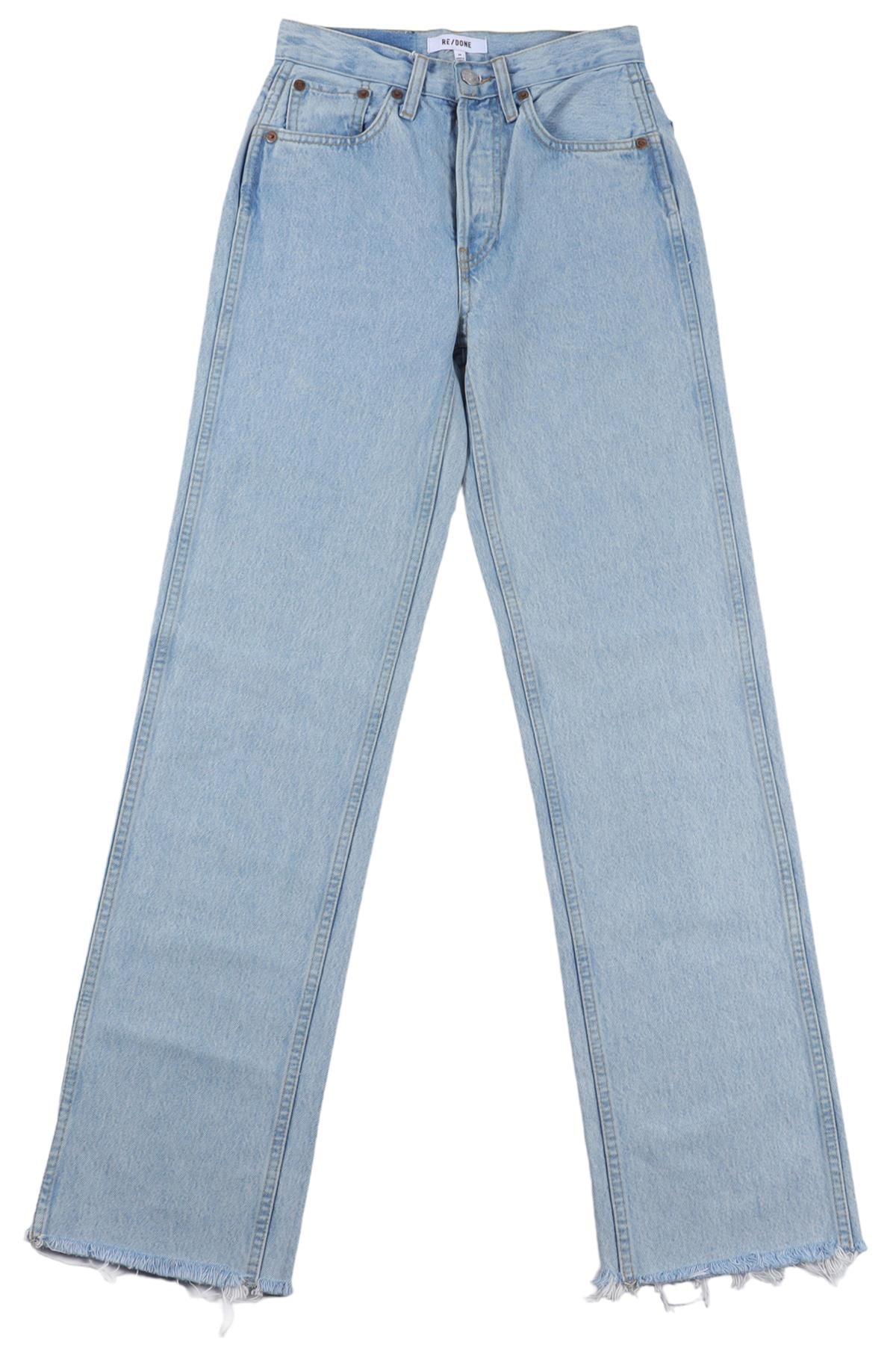 RE/DONE BLUE HIGH RISE STRAIGHT LEG JEANS W24 UK 6